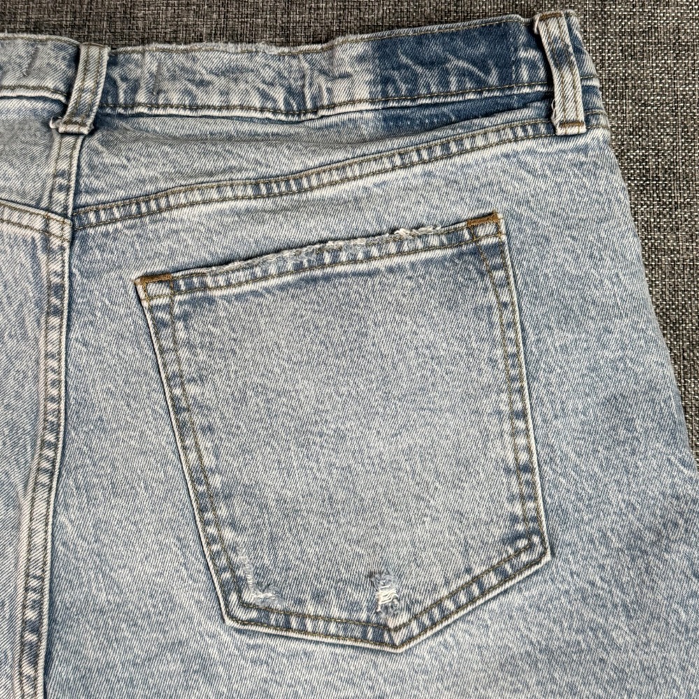 Abercrombie & Fitch 90s Straight Jeans Women 34/18 Light Wash Distressed - Picture 6 of 14